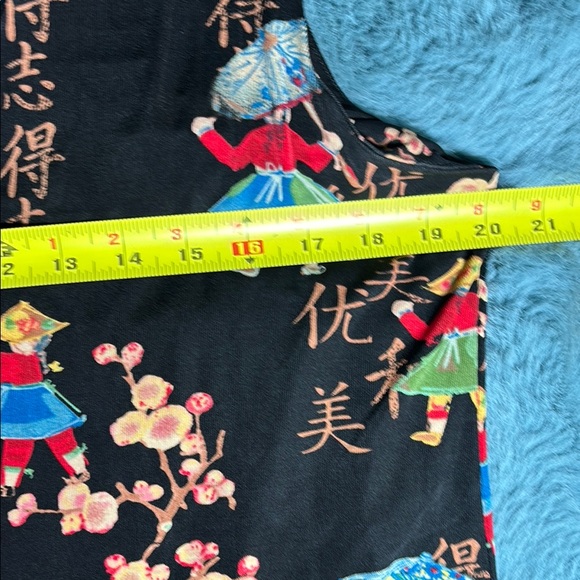 Chico's Black Oriental Print  Sleeveless 2 piece Set - Picture 4 of 7